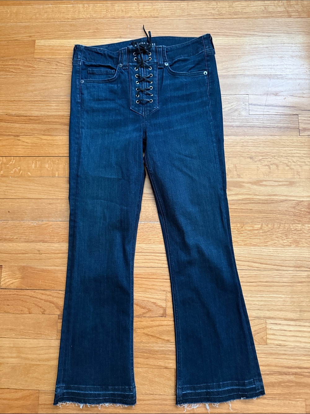 Veronica Beard‎ Carolyn 10” Baby Boot Lace up Fly Jeans 28 - Picture 2 of 7